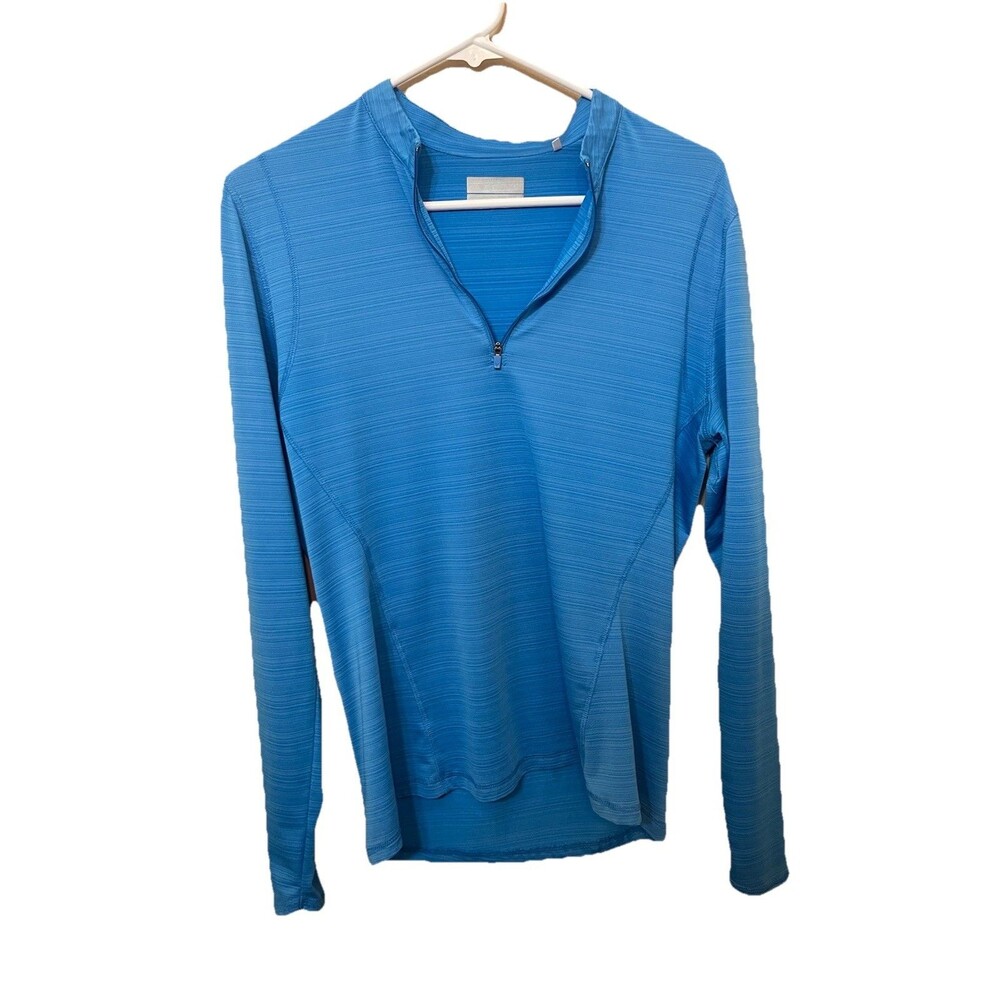 Callaway Activewear Top Womens Blue Mock Neck 1/4 Zip Long Sleeve M Golf Tennis